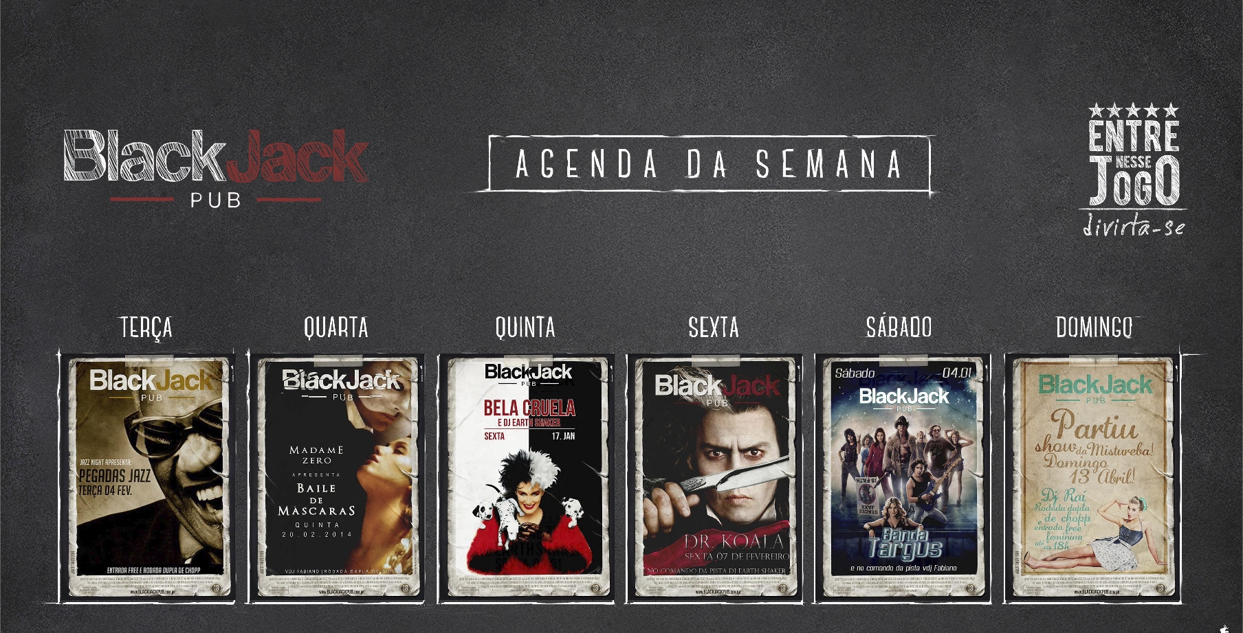 Agenda da semana black jack